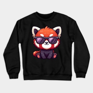 Cute red panda wearing sunglasses Crewneck Sweatshirt